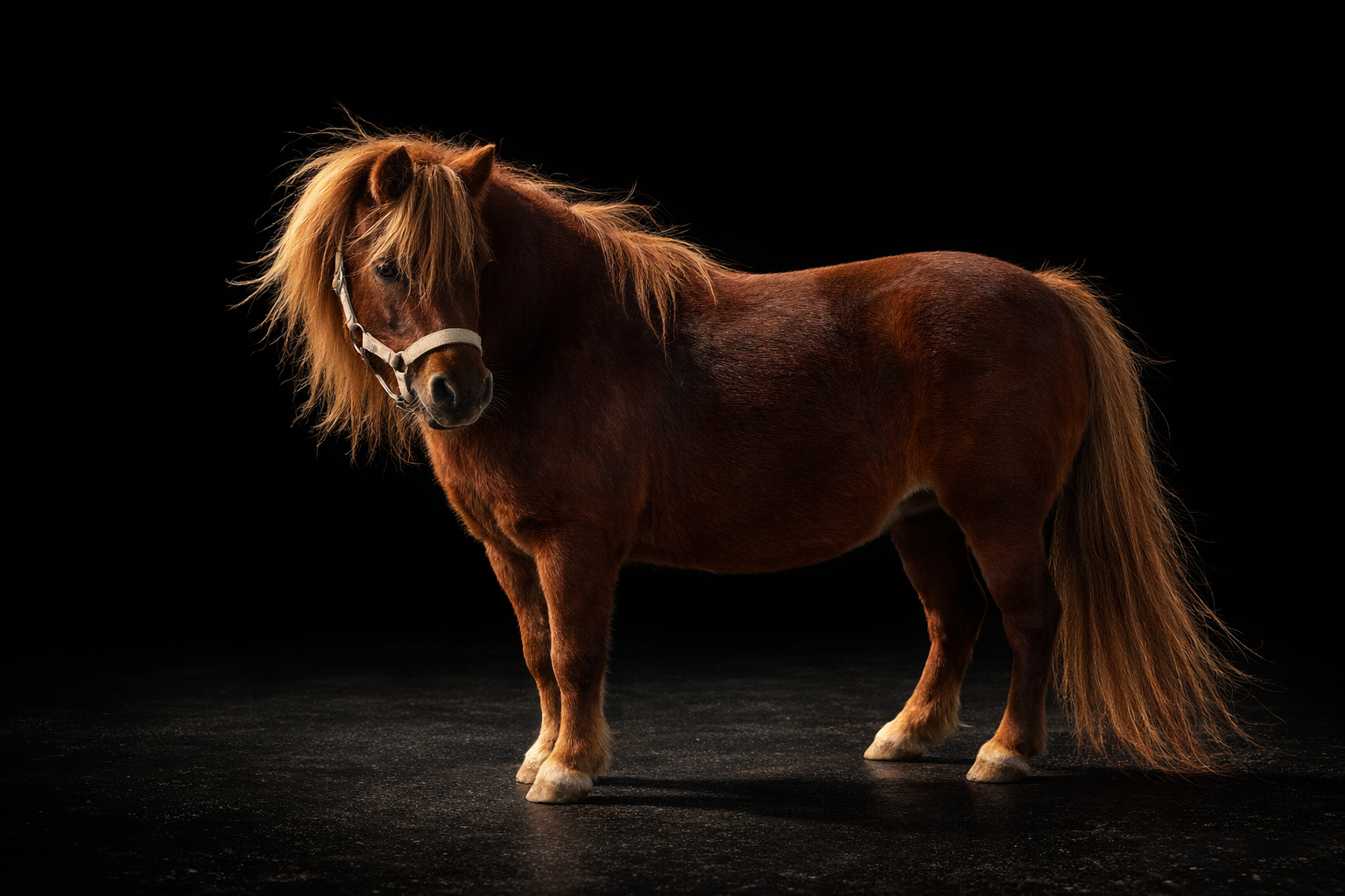 Gemme, jument miniature AMHA alezan — Arche du Négadis Paulhan